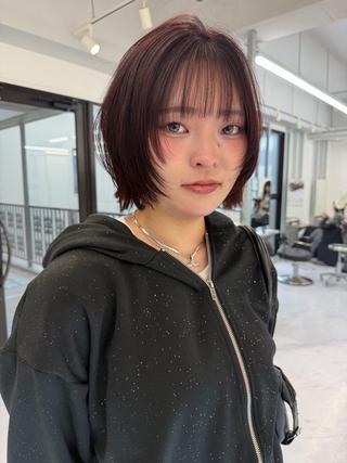 ミディアム カラー TATSUハイトーン ミルクティーベージュのヘアスタイル