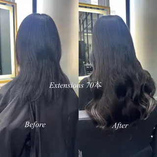 ロング カラー シールエクステ特化 ハイトーン、NANAのヘアスタイル