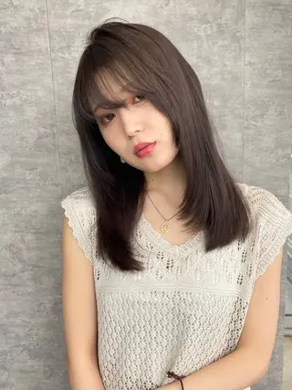 セミロング カラー ヘアアレンジ あいう えおのその他イメージ