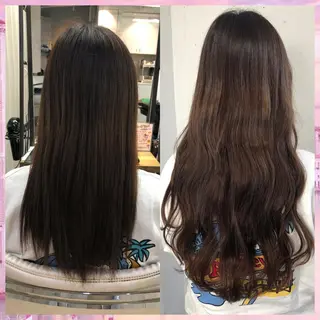 ロング カラー パーマ ヘアアレンジ 八巻 晴香のヘアスタイル