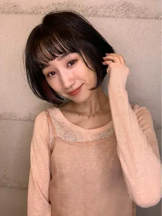 ミディアム カラー 透明感カラー✂︎ /縮毛矯正/YUKAのヘアスタイル
