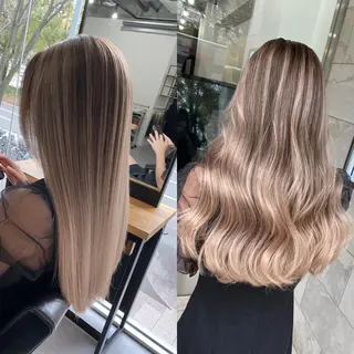 ロング カラー ✨ブリーチ無し 透明感HIDEのヘアスタイル