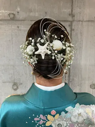セミロング ヘアアレンジ はやしほのか| マンツーマン美容師のヘアスタイル