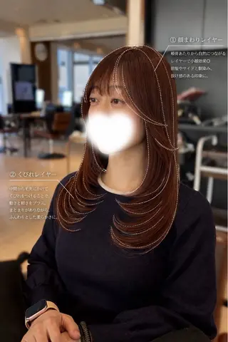 セミロング 透明感カラー/韓国レ イヤー/宮下知也のヘアスタイル
