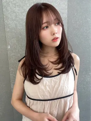 セミロング ヘアセット/レイヤー 赤み消し/はるかのヘアスタイル
