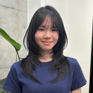 ミディアム 艶髪カラー・縮毛矯正 ・レイヤーAsunaのヘアスタイル