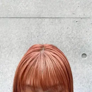 セミロング カラー 暖色カラー🍊 せきゆうかのヘアスタイル