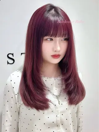 セミロング カラー ヘアセット/ミニボブ /レイヤー 山田寛菜のヘアスタイル