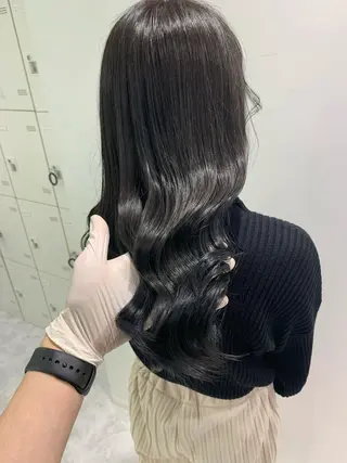 ミディアム カラー パーマ ヘアアレンジ ネイル マツエク・マツパ 韓国風ベージュ🤎 赤みなし🌿横浜🤎のヘアスタイル