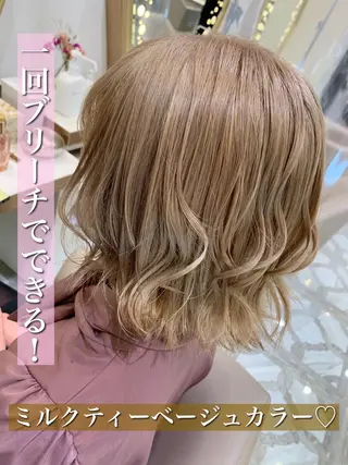 ミディアム 愛されハイトーン 🍓YURINAのヘアスタイル