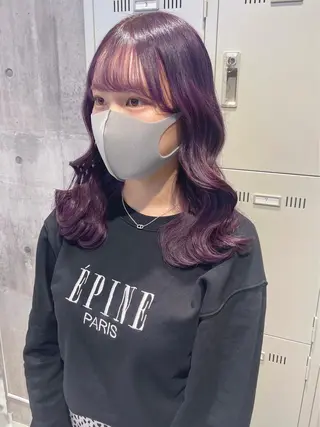 セミロング カラー パーマ ヘアアレンジ メンズ キッズ ネイル マツエク・マツパ アイブロウ 似合わせカラー♡髪質 改善🎀サトカ🍒のヘアスタイル