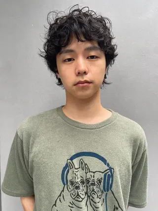 ショート カラー パーマ メンズ CEINEloq 学芸大学のヘアスタイル