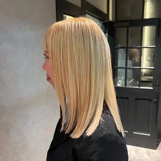 ミディアム カラー 安岡 稜太のヘアスタイル