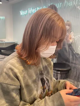 ミディアム 顔周りレイヤー/新宿 /モテ艶カラー/航介のヘアスタイル