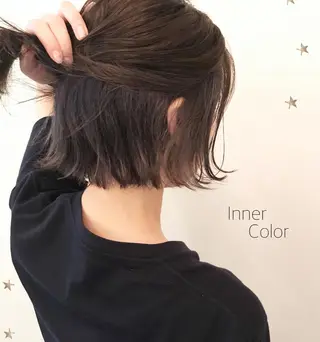 ミディアム カラー 市川 千夏のヘアスタイル