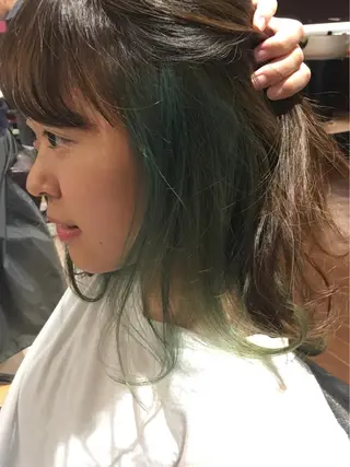 ミディアム カラー 髪質改善ハッシュフェ イスレイヤーYASUのヘアスタイル