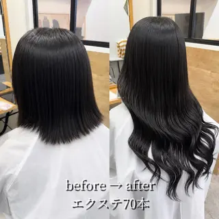 ロング カラー ヘアアレンジ 縮毛矯正/シール エクステ/艶髪ひふみのヘアスタイル
