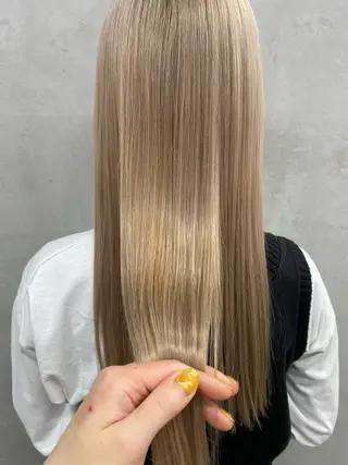 ロング カラー ヘアアレンジ ブリーチダブルカラー 元町三宮/三ノ宮のヘアスタイル