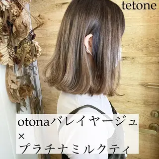 ミディアム カラー テトネ タカシのヘアスタイル