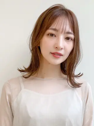 ミディアム カラー レイヤー×髪質改善✨ 渋谷/佐藤侑哉のヘアスタイル