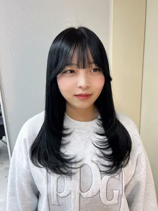 ロング maya🇰🇷韓国 レイヤー/顔まわりのヘアスタイル