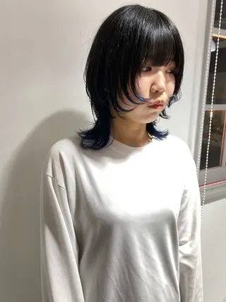 ミディアム カラー ヘアアレンジ 新井 広之のヘアスタイル