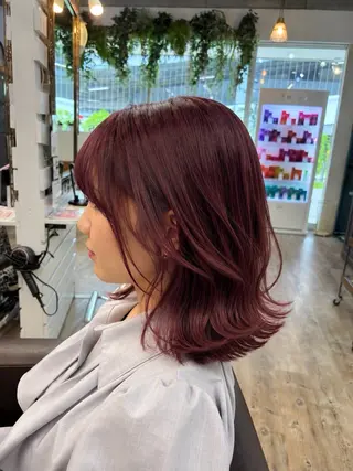 ミディアム カラー 福元 美沙のヘアスタイル