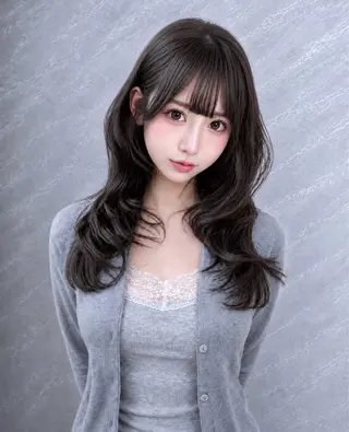 セミロング カラー ヘアアレンジ 🖤kana韓国ヘア 艶髪カラー特化🖤のヘアスタイル