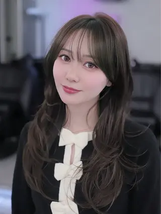 セミロング カラー 盛れる顔周りカット ♥️韓国ヘア"ちぇるのヘアスタイル