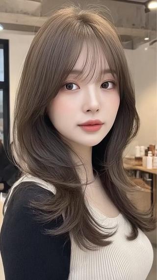 セミロング 絶対可愛い🍎透明感 カラーあります✨蕾祁のヘアスタイル