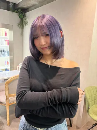 ミディアム カラー 透明感カラー🫧🎀 まりなのヘアスタイル