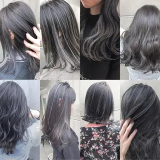 セミロング カラー ブリーチダブルカラー 元町三宮/三ノ宮のヘアスタイル