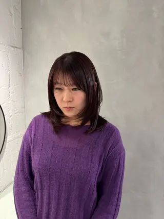 セミロング 新宿/顔周りカット +レイヤー=しずく♩のヘアスタイル