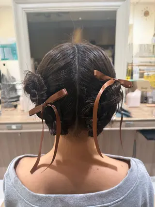 ショート ヘアアレンジ 韓国ヘアメイク🎀/ 縮毛矯正✨山本媛香のヘアスタイル