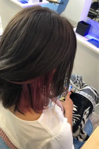 セミロング カラー 白井 つづりのヘアスタイル