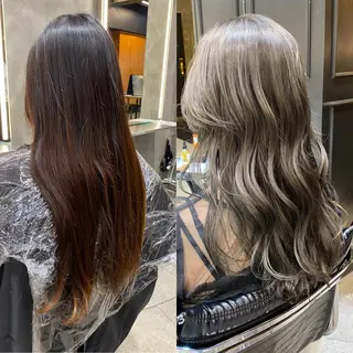 ロング カラー 透明感カラー🌿 グレージュ🐺陽介のヘアスタイル