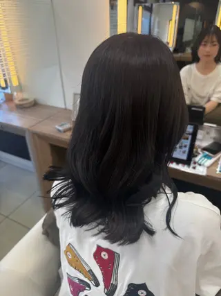 ミディアム ブリーチなしベー ジュ/tuburaのヘアスタイル