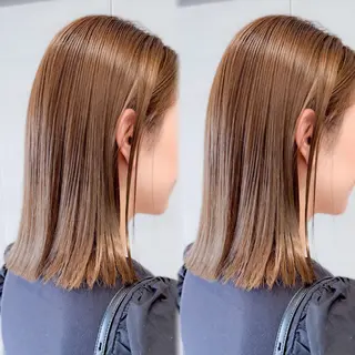 ミディアム 🪼ai🪼 縮毛矯正、ボブのヘアスタイル