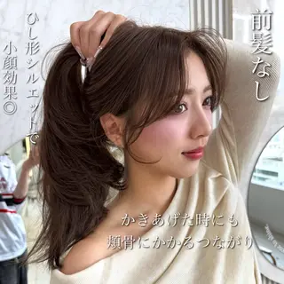 セミロング カラー 似合わせレイヤー/ 透明感カラーのヘアスタイル