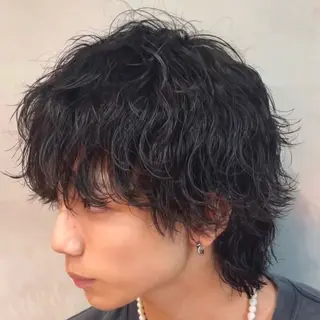 ミディアム パーマ ヘアアレンジ メンズ fifth 石川 凪のヘアスタイル