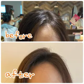 セミロング カラー パーマ 韓国hair ·͜· watanabeのヘアスタイル