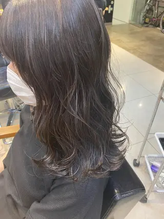 セミロング カラー ヘアアレンジ メンズ キッズ ネイル マツエク・マツパ 透明感カラー🤎 ゆりのヘアスタイル