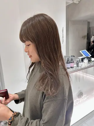 セミロング カラー 🪞透け感&韓国ヘア 🪞honokaのヘアスタイル