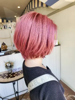 ショート カラー ブリーチ、デザイン  カラー福士直矢のヘアスタイル