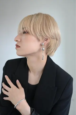 ショート カラー メンズ soy kufu 川勝のヘアスタイル