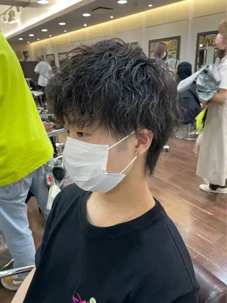 ショート カラー パーマ メンズ レディースカット いからしゆうたのヘアスタイル