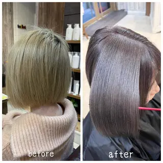 ロング カラー 髪質改善で 憧れの潤艶美髪にのヘアスタイル