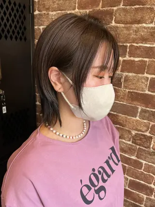 ミディアム カラー パーマ ヘアアレンジ メンズ キッズ ネイル マツエク・マツパ アイブロウ 久木原 ゆりのヘアスタイル