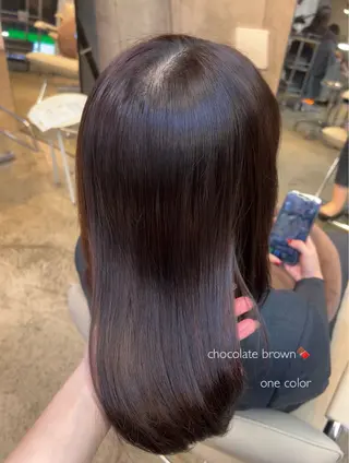 セミロング カラー 上岡 みゆうのヘアスタイル