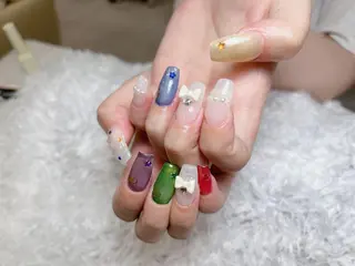 ネイル Shis_🦄shi 韓国風キラキラネイルのネイルデザイン